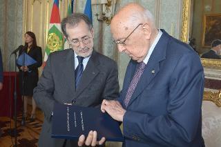 Il Presidente Giorgio Napolitano con il Presidente Nazionale dell'ACLI Dott. Gianni Bottalico in occasione dell'incontro al Quirinale
