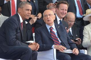 Il Presidente Giorgio Napolitano con il Presidente degli Stati Uniti Barack Obama in occasione della cerimonia per il 70° anniversario dello Sbarco in Normandia