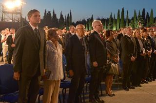 Il Presidente Giorgio Napolitano al Sacrario di Redipuglia assiste insieme al Presidente Croato e al Presidente Sloveno alla &quot;Messa da Requiem&quot; di G. Verdi dedicata alle vittime di tutte le guerre, diretta dal M° Muti