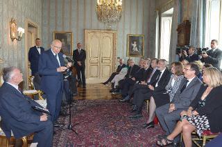 Il Presidente Giorgio Napolitano nel corso dell'incontro con il Prof. Francesco Paolo Casavola, Presidente del Comitato Nazionale per la Bioetica e una delegazione del Comitato
