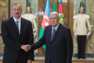 Il Presidente Giorgio Napolitano con Ilham Aliyev, Presidente della Repubblica dell'Azerbaigian