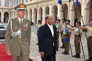 Il Presidente della Repubblica Tunisina Moncef Marzouki al suo arrivo al Quirinale