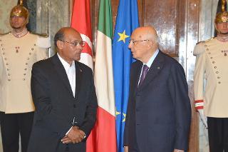 Il Presidente Giorgio Napolitano con il Presidente della Repubblica Tunisina, Moncef Marzouki, in visita ufficiale