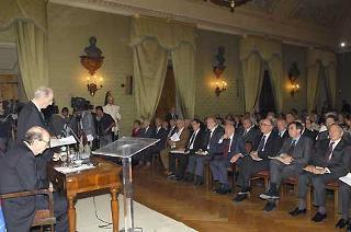 Il Presidente Giorgio Napolitano durante la cerimonia, all'Accademia Nazionale dei Lincei, dell'Adunanza solenne a chiusura dell'Anno Accademico