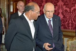 Il Presidente Giorgio Napolitano e il Signor Moncef Marzouki, Presidente della Repubblica Tunisina in occasione della visita ufficiale in Italia