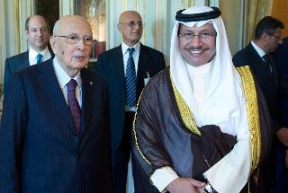 Il Presidente Giorgio Napolitano con il Primo Ministro dello Stato del Kuwait Jaber Al-Mubarak Al-Hamad Al-Sabah