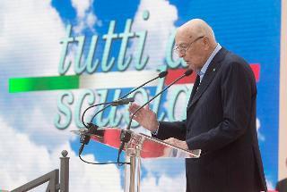Il Presidente Giorgio Napolitano rivolge il suo indirizzo di saluto in occasione della cerimonia di inaugurazione dell'anno scolastico