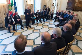 Il Presidente Giorgio Napolitano nel corso dell'incontro con il Consiglio Direttivo della Banca Centrale Europea