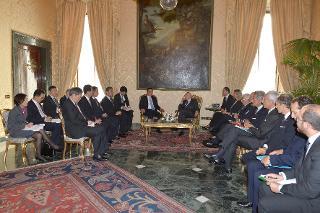 Il Presidente Giorgio Napolitano con il Primo Ministro della Repubblica Popolare Cinese Li Keqiang, durante i colloqui con le delegazioni ufficiali