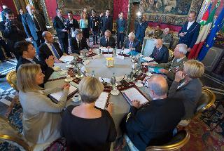 Il Presidente Giorgio Napolitano nel corso del Consiglio supremo di difesa