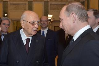 Il Presidente Giorgio Napolitano con il Presidente della Repubblica Federale Russa Vladimir Putin
