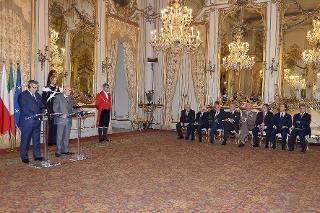 Il Presidente della Repubblica Giorgio Napolitano e il Presidente della Repubblica di Polonia Bronislaw Komorowski, durante le dichiarazioni alla stampa in occasione della visita di Stato in Italia