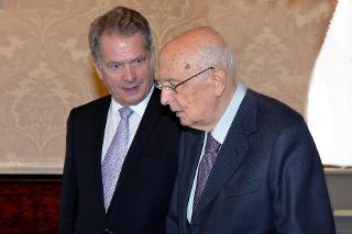 Il Presidente Giorgio Napolitano con il Presidente della Repubblica di Finlandia Sauli Niinistö