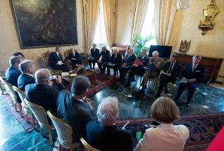 Il Presidente Giorgio Napolitano nel corso dei colloqui con il Presidente Federale della Repubblica d'Austria, Heinz Fischer, e le rispettive delegazioni