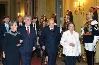 Il Presidente Giorgio Napolitano con il sig. Heinz Fischer, Presidente Federale della Repubblica d'Austria e le rispettive consorti in occasione della visita di Stato in Italia