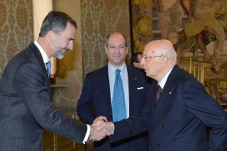 Il Presidente Giorgio Napolitano con S.M. il Re Felipe VI di Spagna