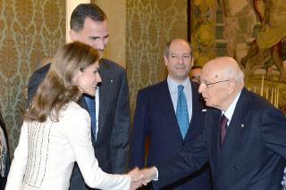 Il Presidente Giorgio Napolitano con S.M. la Regina Letizia di Spagna