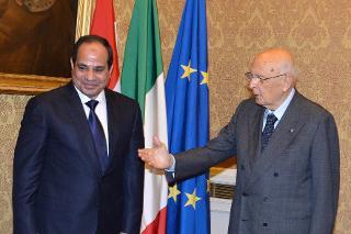 Il Presidente Giorgio Napolitano accoglie Abdel Fattah Al Sisi, Presidente della Repubblica Araba d'Egitto al Quirinale
