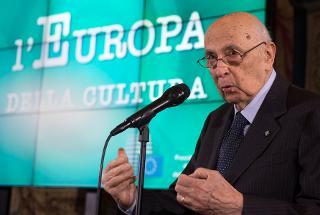 Il Presidente Giorgio Napolitano rivolge il suo indirizzo di saluto in occasione della conferenza &quot;L'Europa della Cultura&quot;