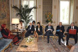 Il Presidente Giorgio Napolitano con la Signora Ellen Johnson Sirleaf, Presidente della Repubblica di Liberia, durante i colloqui