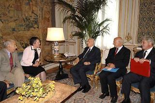 Il Presidente Giorgio Napolitano con la Signora Janet Napolitano, Governatore dello Stato di Arizona durante i colloqui al Quirinale