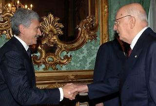 Il Presidente Giorgio Napolitano con Massimo D'Alema, Ministro degli Esteri, in occasione del ricevimento con le Rappresentanze Diplomatiche Estere nella ricorrenza della Festa della Repubblica.