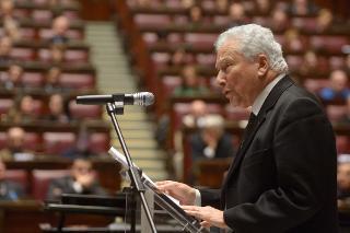 Il Presidente dell'Unione delle Comunità Ebraiche Italiane, Renzo Gattegna, nel corso del suo intervento alla celebrazione del &quot;Giorno della Memoria&quot;