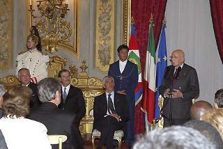 Il Presidente Giorgio Napolitano rivolge il suo indirizzo di saluto ai partecipanti all'Internazionale Democristiana