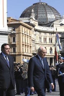 Il Presidente Giorgio Napolitano con il Ministro della Giustizia Clemente Mastella alla Festa del Corpo di Polizia Penitenziaria