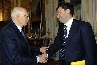 Il Presidente Giorgio Napolitano accoglie Sergio Marini, Presidente della Confederazione Nazionale Coldiretti