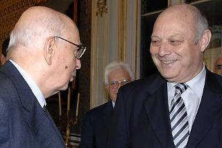 Il Presidente Giorgio Napolitano con Luis Durnwalder, in occasione dell'incontro al Quirinale