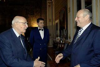 Il Presidente Giorgio Napolitano accoglie Luis Durnwalder, Presidente della Provincia Autonoma di Bolzano