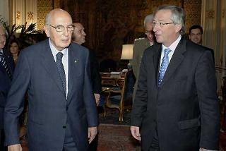 Il Presidente Giorgio Napolitano con Jean Claude Juncker, Primo Ministro del Granducato del Lussemburgo