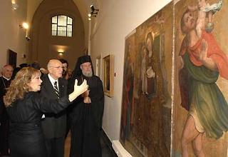 Il Presidente Giorgio Napolitano durante la cerimonia d'inaugurazione del Museo Diocesano
