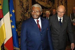 Il Presidente Giorgio Napolitano con Armando Emilio Guebuza, Presidente della Repubblica del Mozambico