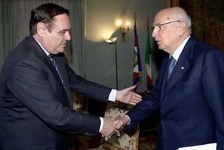 Il Presidente Giorgio Napolitano con il Ministro della Giustizia Clemente Mastella in occasione della seduta ordinaria del CSM