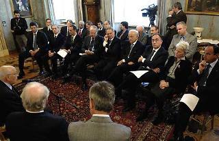 Il Presidente Giorgio Napolitano rivolge il suo indizzo di saluto ai componenti la delegazione di organizzatori e partecipanti al Congresso Mondiale dell'energia
