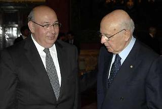 Il Presidente Giorgio Napolitano con S.E. Luis Calvo Merino, Ambasciatore di Spagna, in occasione delle presentazione delle Lettere Credenziali.