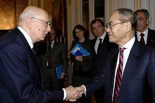 Il Presidente Giorgio Napolitano riceve il Direttore generale dell'UNESCO Koichiro Matsuura