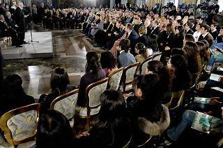 Un aspetto della cerimonia di consegna dei Premi &quot;Vittorio De Sica&quot;, durante l'intervento del Presidente della Repubblica Giorgio Napolitano