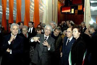 Il Presidente Giorgio Napolitano con Roberto Formigoni, Letizia Moratti ed il Presidente della Triennale di Milano, Davide Rampello, durante la cerimonia di inaugurazione della Triennale Design Museum