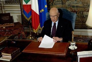 Il Presidente Giorgio Napolitano in occasione del messaggio di fine anno