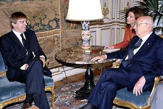 Il Presidente Giorgio Napolitano a colloquio con Guy Verhofstadt, Primo Ministro del Regno del Belgio