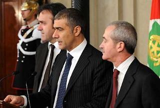 L'On. Alfonso Pecoraro Scanio, l'On. Angelo Bonelli e il Sen. Natale Ripamonti, per la rappresentanza parlamentare Verdi