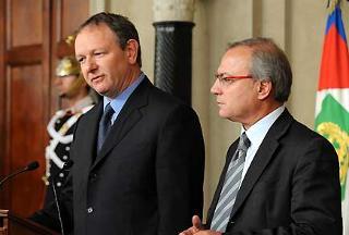 Il Sen. Manfred Pinzger, Esponente della Sud Tiroler Volkspartei, al termine dell'incontro con il Presidente Giorgio Napolitano