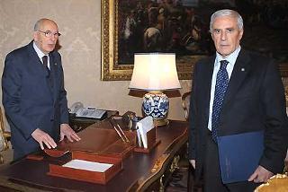Il Presidente Giorgio Napolitano con Franco Marini, Presidente del Senato