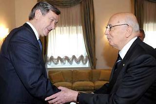 Il Presidente Giorgio Napolitano con il Presidente della Repubblica di Slovenia Danilo Turk