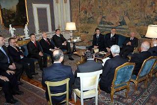 Il Presidente Giorgio Napolitano a colloquio con una delegazione della Giunta Comunale di Città S. Angelo