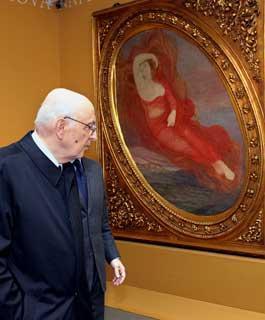 Il Presidente Giorgio Napolitano visita la Mostra sull'800 allestita alle Scuderie del Quirinale