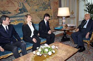 Il Presidente Giorgio Napolitano a colloquio con i componenti la delegazione delle ACLI guidata da Andrea Olivero